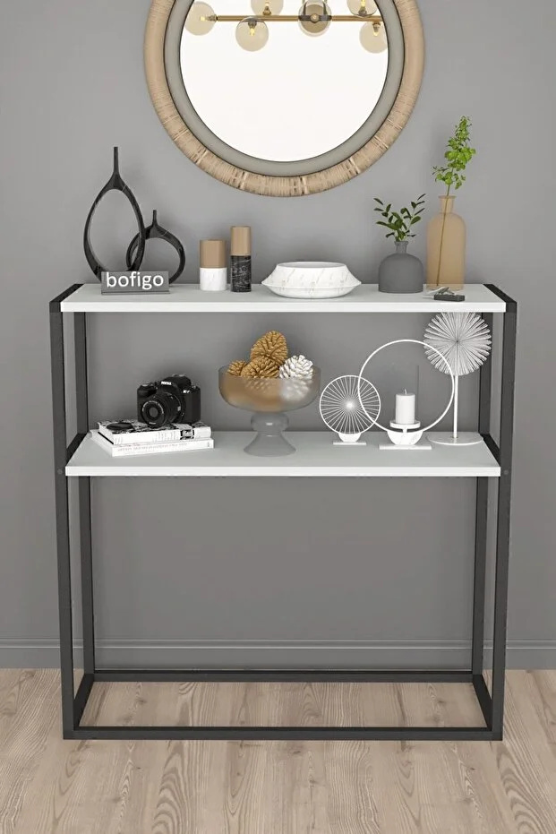 Metal Ayaklı Dresuar Dekoratif Raflı Dresuar Konsol Metal Dresuar 